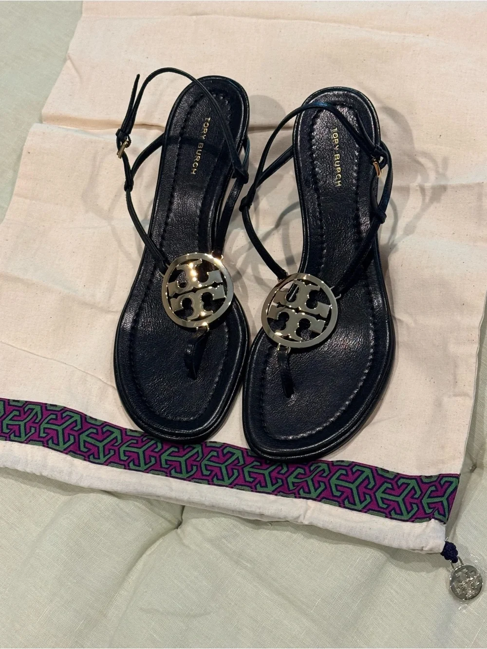 Tory Burch Capri Miller Low Heel Sandal 60mm Black NWOT